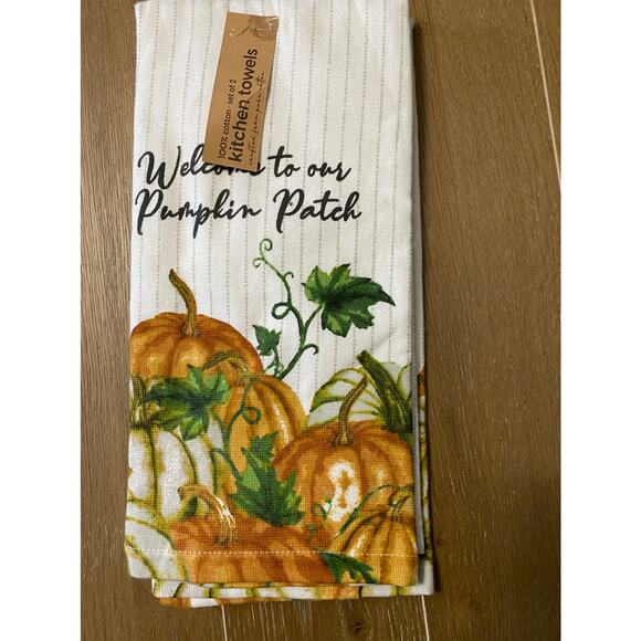 NWT From the hearth “welcome to our pumpkin patch” kitchen towels - Picture 1 of 3